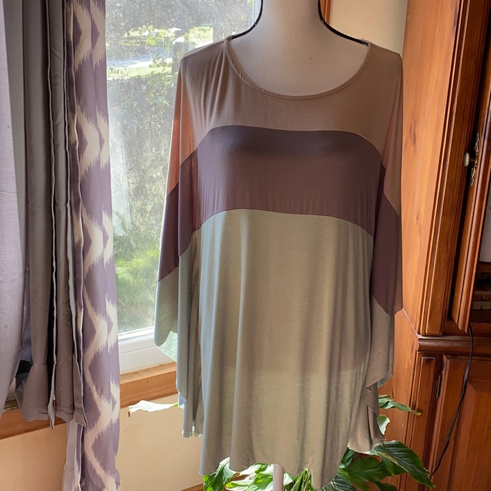 Rae Mode Plus Size Colorblock Poncho
